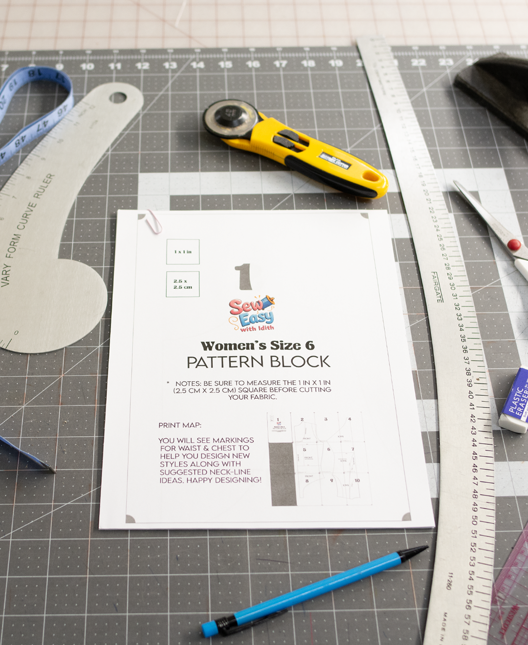 Women's Size 6 Swimwear Pattern Block with Design Options -Digital Pattern PDF